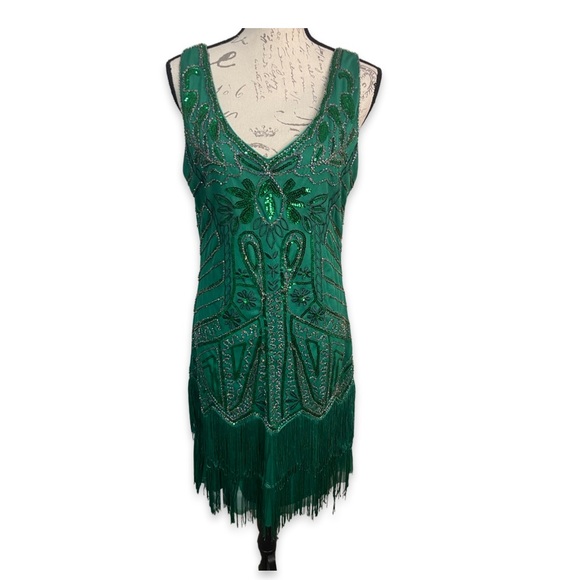 Babeyond 1920s Flapper Green Sequin Dress - XL - NWT - Picture 4 of 5